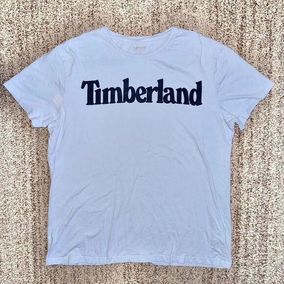 Timberland Men's Baby Blue Graphic Logo Tee T-Shirt Size XL - Picture 1 of 8